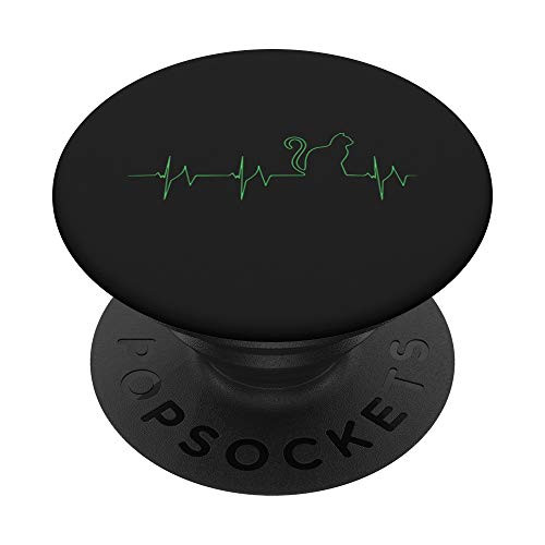 Cat-o-gram Cat Heartbeat Cute Funny Drawn for Pet Owners PopSockets PopGrip- Swappable Grip for Phones  and  Tablets
