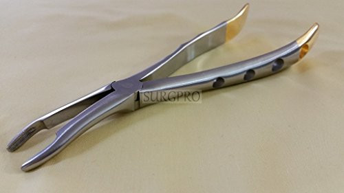 PREMIUM GRADE GOLD HANDLE DENTAL UPPER ROOTS EXTRACTING FORCEPS #44 SPECIAL HANDLE (DH BRAND)