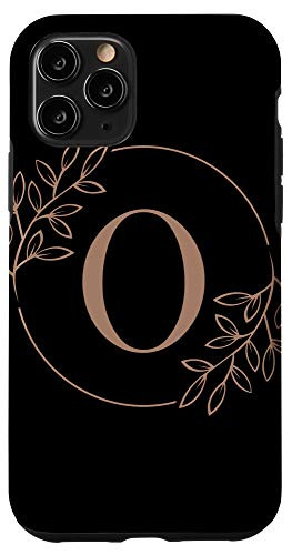 iPhone 11 Pro Monogram Initial Letter O Floral Pattern Case