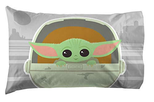 Star Wars The Mandalorian The Cutest Bounty 1 Pack Pillowcase - Double-Sided Kids Super Soft Bedding - Features The Child Baby Yoda -Official Star Wars Product-