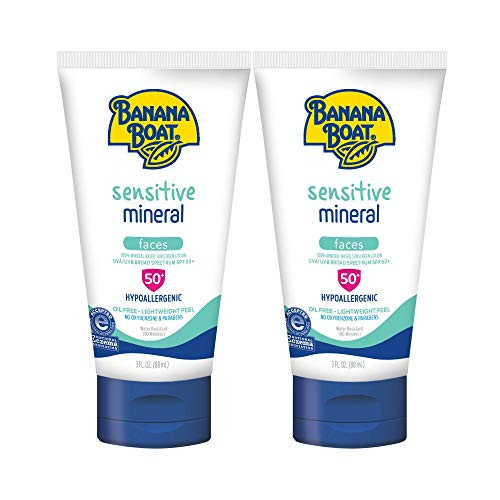Banana Boat Banana Boat Simply Protect Sensitive Faces Reef Friendly Sunscreen Lotion Broad Spectrum Spf 50 25 percent Fewer Ingredients 3 Ounces - Pack Of 2 2 count