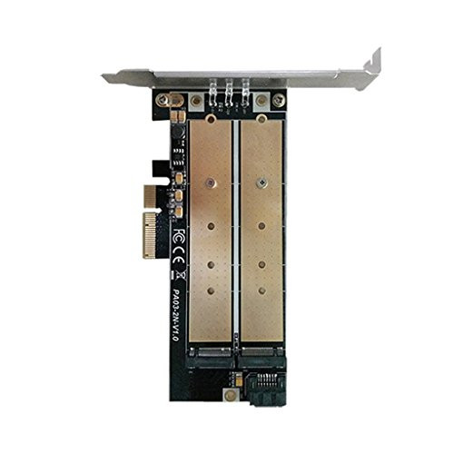 Homyl Dual Port PCI-E 2 M.2 NGFF SSD B Key  plus M Key SSD PCI Adapter Tools