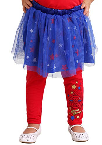 DC Comics Little Girls Wonder Woman 2PC Tutu with Legging Blue-Red 6