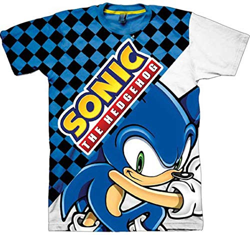 Sonic The Hedgehog Big Boys T Shirt -White Multi Small -8--