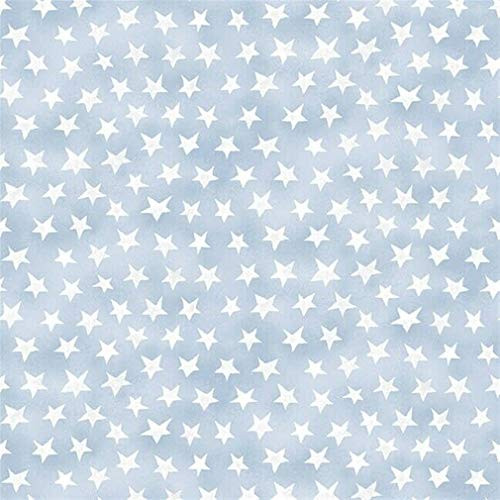 Veedaf Patriotic Fabric - Heritage USA White Stars on Light Blue - Studio E Yard