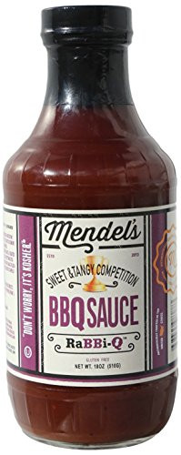Mendel's Sweet  and  Tangy Competition Barbecue Sauce Bottle -18oz-  Kosher Gluten Free BBQ Sauce Bottles for When Only the Best BBQ Sauce Will Do