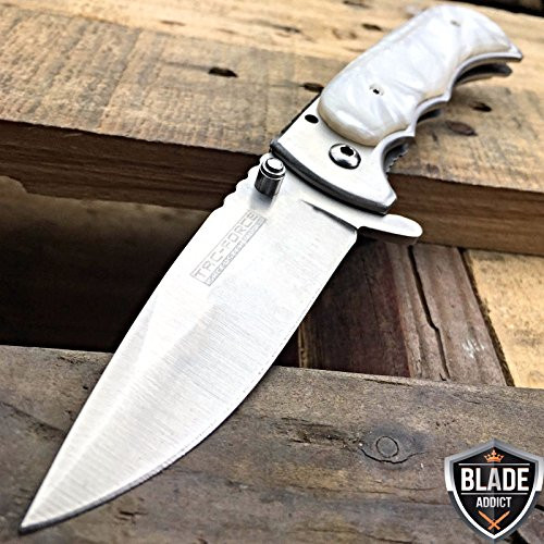 7" TAC FORCE PEARL Tactical Spring Assisted Open FOLDING BLADE Pocket Knife NEW