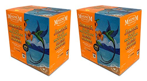 Magnum Exotics Coffee - Coffee Pods Single Serve - Jamaican Blue Mountain Blend Coffee Light-Medium Roast Made With 100 percent Arabica Coffee Beans - 36 Coffee Pods -2 Packs of 18 Count-