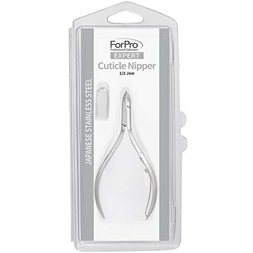 ForPro Expert Stainless Steel Cuticle Nipper 1-2 Jaw -Size 14- Lap Joint Single Spring with Hand-Honed Precision Edges for Trimming Cuticles and Hangnails