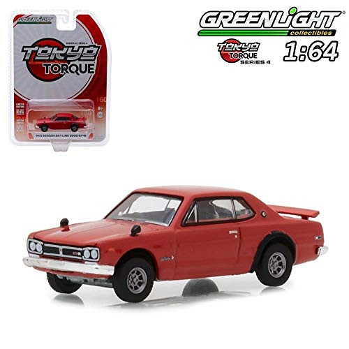 DIECAST 1-64 Tokyo Torque Series 4-1972 Nissan Skyline 2000 GT-R -RED- 47020-E by Greenlight DIECAST 1-64 Tokyo Torque Series 4-1972 Nissan Skyline 2000 GT-R -RED- 47020-E by Greenlight