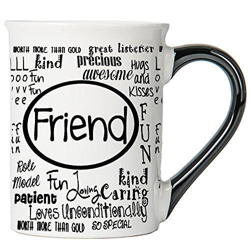 Cottage Creek Coffee Mug Large Friend Coffee Mug 18oz Ceramic Friend Coffee Cup Typography Mug Friend Mug -White-