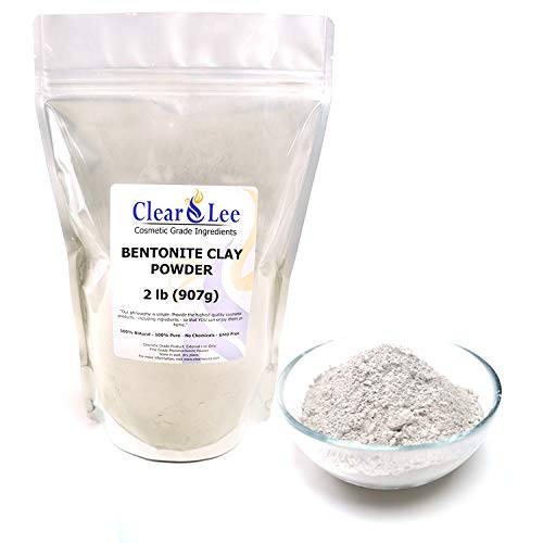 ClearLee Bentonite Clay Cosmetic Grade Powder - 100 percent Pure Natural Powder - Great For Skin Detox Rejuvenation and More - Heal Damaged Skin - DIY Clay Face Mask -2 LB-