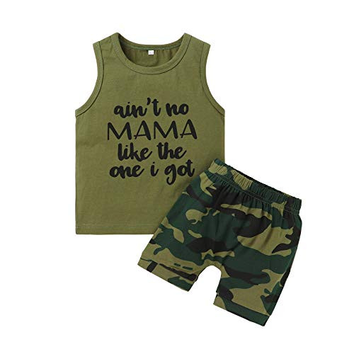 Baby Boy Clothes Ain T No Mama Like The One I Got Vest Top  plus Toddler Boy Clothes Camouflage Short Baby Boy Outfits Gift 2 T - 3 T