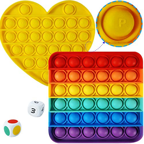 Rainbow Bubbles Fidget Preschool Learning Toys Alphabet and Math manipulatives Toddler Games Occupational Therapy Educational Toys for 3 plus Years Old