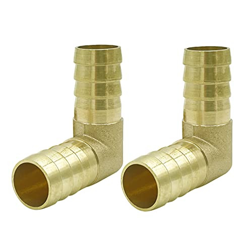 Metaland Brass 3-4" Hose Barb Elbow 90 Degree L Right Angle Barbed Fitting Water Fuel Air -Pack of 2-