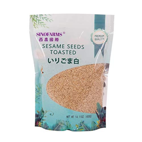 Sinofarms Sesame Seeds Organic Unhulled Toasted Sesame Seeds for Cooking and Baking 14oz