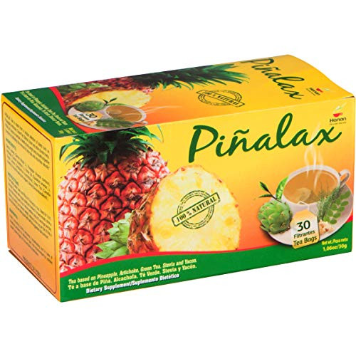 Piñalax Detox - Herbal Tea of Pineapple -Piña- Artichoke -Alcachofa- Green Tea -Te Verde- Stevia Yacon Leaves Senna -Sen- Horsetail -Cola de Caballo- and Fennel -Hinojo- - 30 Tea Bags of All-Natural Herbs from Peru for Digestion Healthy Bowel