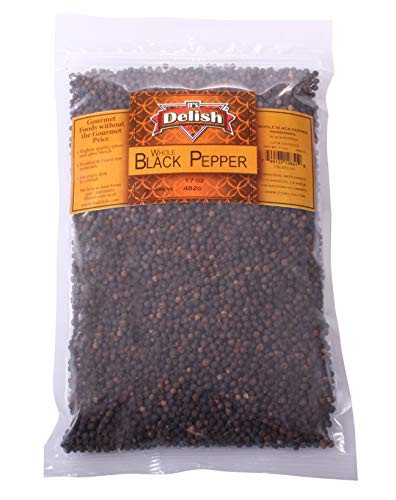 Whole Black Peppercorns by It's Delish  1 lb Bulk Bag  Whole Black Pepper - Premium Dried Peppercorns for Grinder Refill  All Natural Kosher  and  Fresh