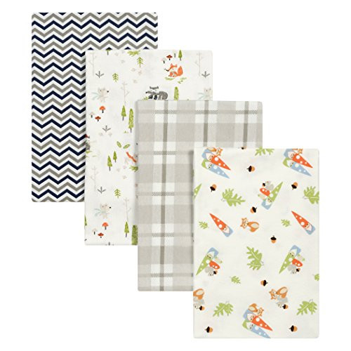 Trend Lab Woodsy Gnomes 4 Pack Flannel Blankets
