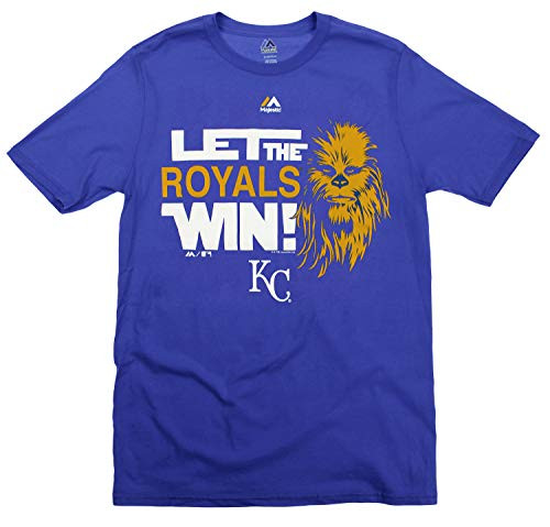 Outerstuff Kansas City Royals MLB Big Boys Youth Star Wars Chewbacca Let The Team Win T-Shirt Blue -Blue X-Large -18--