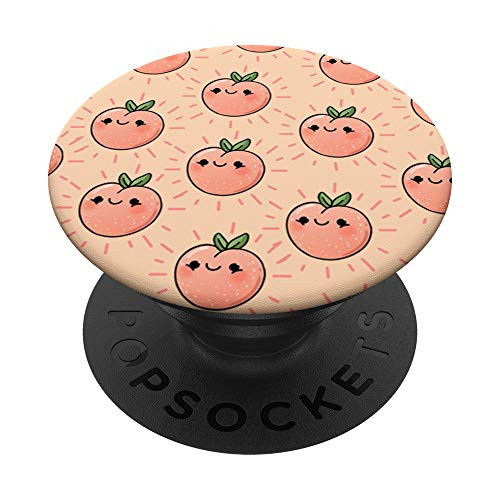 Kawaii Peach Fruit Pattern Peach Fruit Gift PopSockets PopGrip- Swappable Grip for Phones  and  Tablets