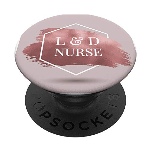 L and D Nurse Labor Delivery Midwife Rose Trendy PopSockets PopGrip- Swappable Grip for Phones  and  Tablets