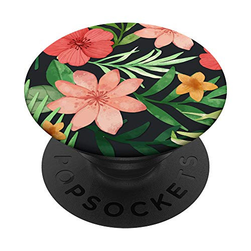 Tropical Hawaiian Island Beach Floral Pattern PopSockets PopGrip- Swappable Grip for Phones  and  Tablets