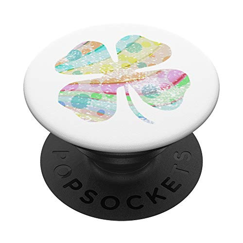 Cute Clover Rainbow Pastel Irish Shamrock St. Patrick's Day PopSockets PopGrip- Swappable Grip for Phones  and  Tablets