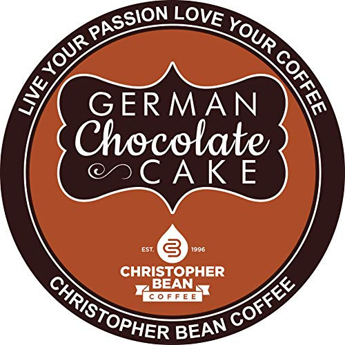 German Chocolate Cake Single Cup Coffee Christopher Bean Coffee K Cup, For Keurig Brewers (18 Count Box) Single Cup