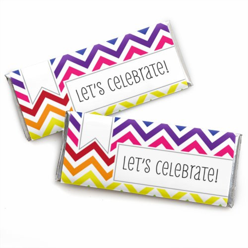 Chevron Rainbow - Candy Bar Wrappers Baby Shower or Birthday Party Favors - Set of 24 Chevron Rainbow - Candy Bar Wrappers Baby Shower or Birthday Party Favors - Set of 24