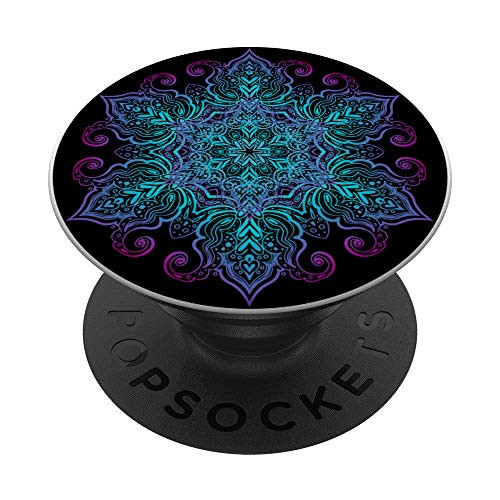 Sacred Geometry Yoga Bohemian Psychedelic Mantra Mandala PopSockets PopGrip- Swappable Grip for Phones  and  Tablets