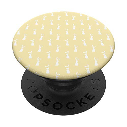 Cute White Rabbit Ears Happy Easter Spring Season PopSockets PopGrip- Swappable Grip for Phones  and  Tablets