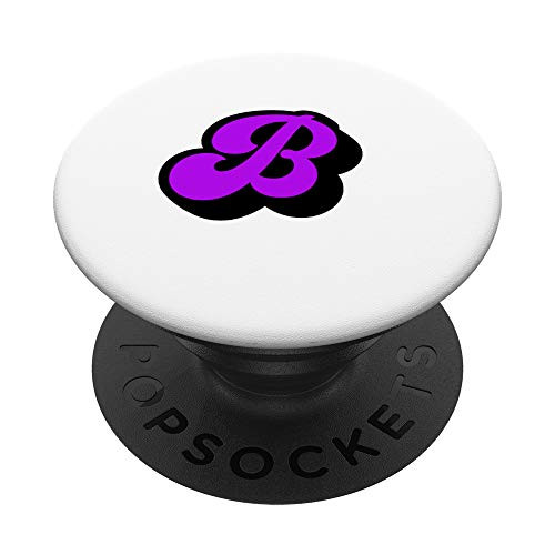 Pretty Purple Letter B Initial Design PopSockets PopGrip- Swappable Grip for Phones  and  Tablets