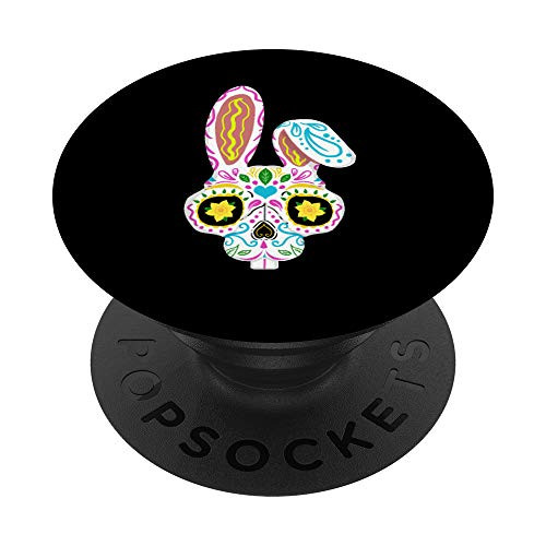 Sugar Skull Rabbit Easter Bunny PopSockets PopGrip- Swappable Grip for Phones  and  Tablets