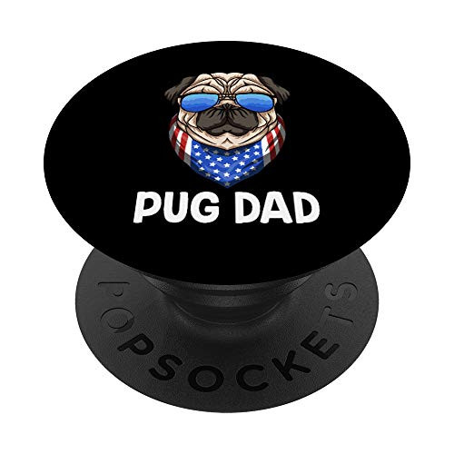 Pug Dad PopSockets PopGrip- Swappable Grip for Phones  and  Tablets