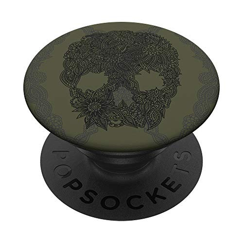 Skull Pattern - Floral Decorated Skulls PopSockets PopGrip- Swappable Grip for Phones and Tablets Skull Pattern - Floral Decorated Skulls PopSockets PopGrip- Swappable Grip for Phones and Tablets