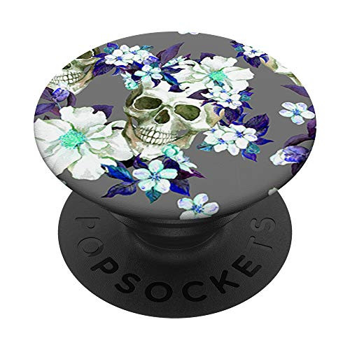 Skull Pattern - Skulls With Many Flowers PopSockets PopGrip- Swappable Grip for Phones and Tablets Skull Pattern - Skulls With Many Flowers PopSockets PopGrip- Swappable Grip for Phones and Tablets