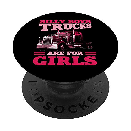 Trucker Gifts Tractor Trailer 18 Wheeler Trucks For Girls PopSockets Grip and Stand for Phones and Tablets