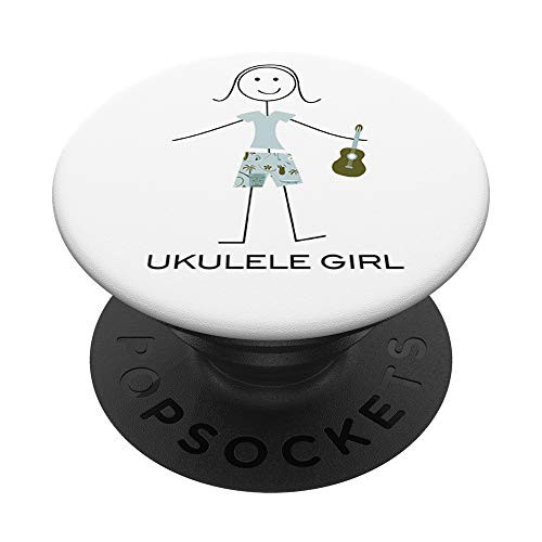 Funny Women Ukulele Girl Musician PopSockets PopGrip- Swappable Grip for Phones  and  Tablets