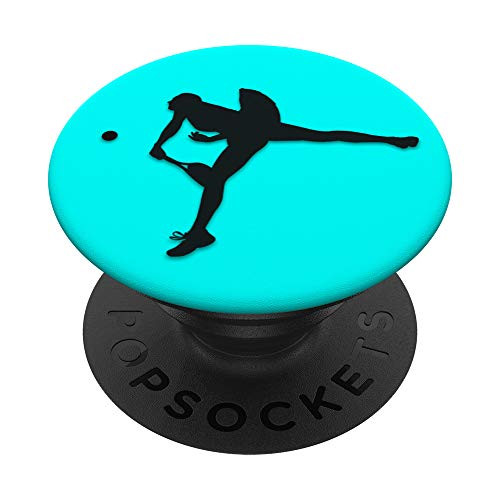 The PixelPOD Female Tennis Player On Aqua For Women PopSockets Stand for Smartphones and Tablets PopSockets Grip and Stand for Phones and Tablets