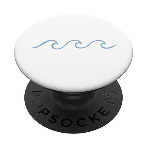 Japanese outline wave minimalist surf aesthetically pleasing PopSockets PopGrip- Swappable Grip for Phones  and  Tablets