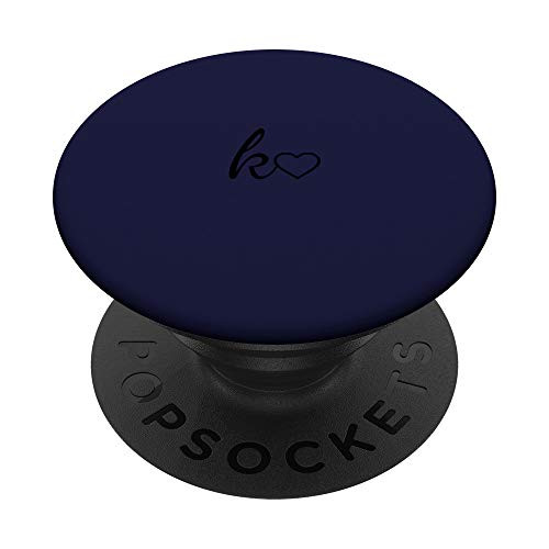 Black Initial Letter K Heart Minimalist Navy Blue PopSockets PopGrip- Swappable Grip for Phones and Tablets Black Initial Letter K Heart Minimalist Navy Blue PopSockets PopGrip- Swappable Grip for Phones and Tablets