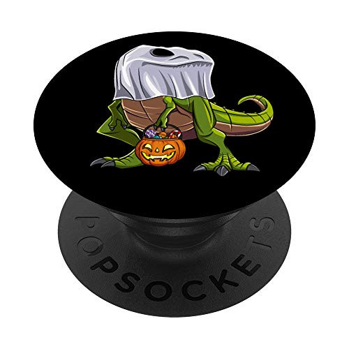 Dinosaur Ghost T Rex Jack O Lantern Funny Halloween Costume PopSockets Grip and Stand for Phones and Tablets