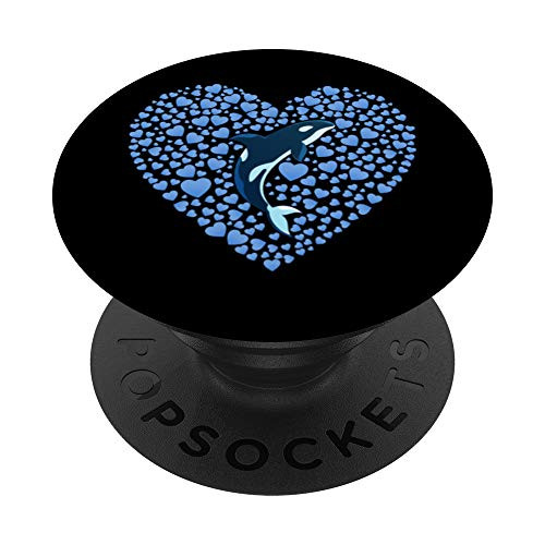 Killer Whale Aquarium Heart Ocean Animal Lover Gift Orca PopSockets PopGrip- Swappable Grip for Phones  and  Tablets