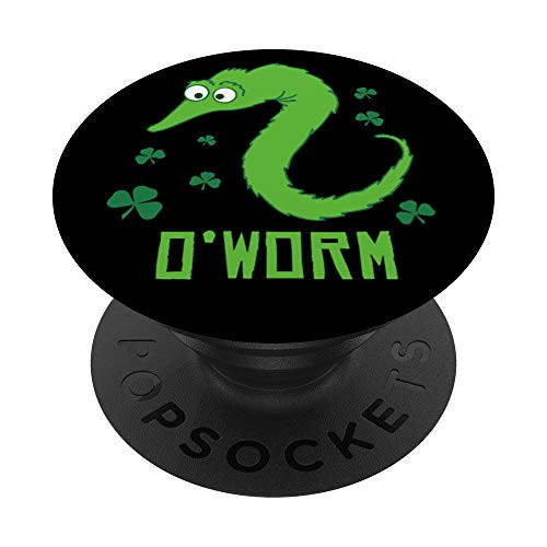 Fuzzy Worm on a String Meme Funny O'Worm St Patrick's Day PopSockets Grip and Stand for Phones and Tablets