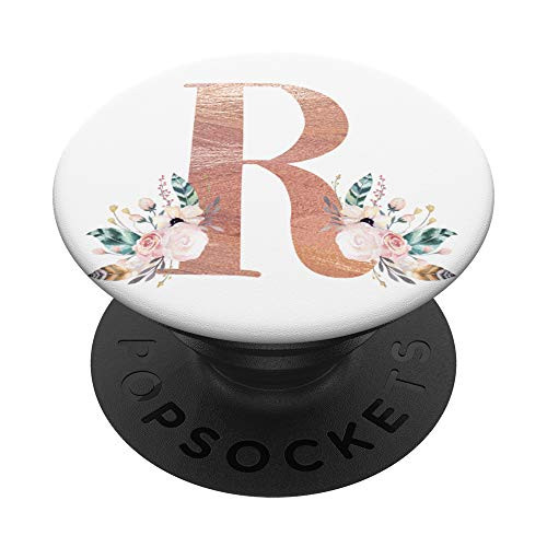 Pink Letter R Flower Monogram On Plain White PopSockets PopGrip- Swappable Grip for Phones and Tablets Pink Letter R Flower Monogram On Plain White PopSockets PopGrip- Swappable Grip for Phones and Tablets