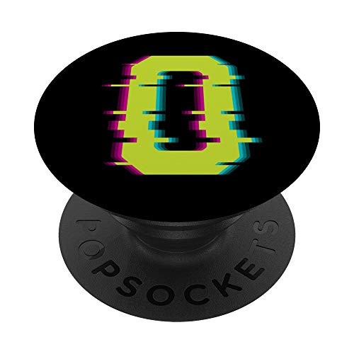 Glitch Letter O Retro Computer Hacker Monogram Alphabet PopSockets Grip and Stand for Phones and Tablets