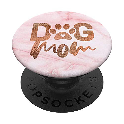 Rose Dog Mom Pink White PopSockets PopGrip- Swappable Grip for Phones  and  Tablets