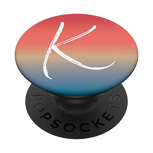 Red White and Blue Ombre With Initial K ~ Letter K PopSockets Grip and Stand for Phones and Tablets