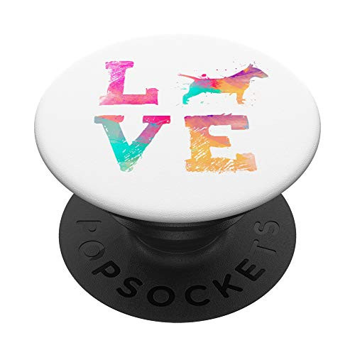 Colorful Bull Terrier Dog Love-r Mom White PopSockets Grip and Stand for Phones and Tablets Colorful Bull Terrier Dog Love-r Mom White PopSockets Grip and Stand for Phones and Tablets
